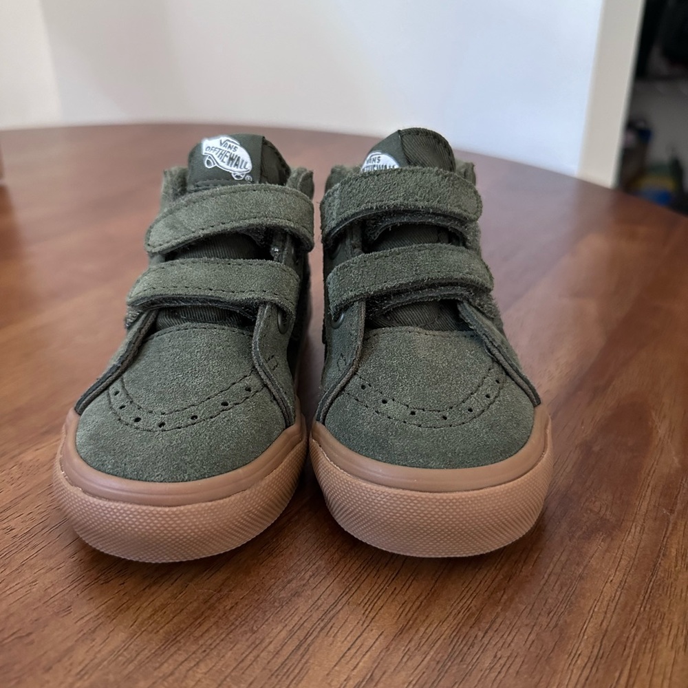 NWT - toddler green suede velcro high tops